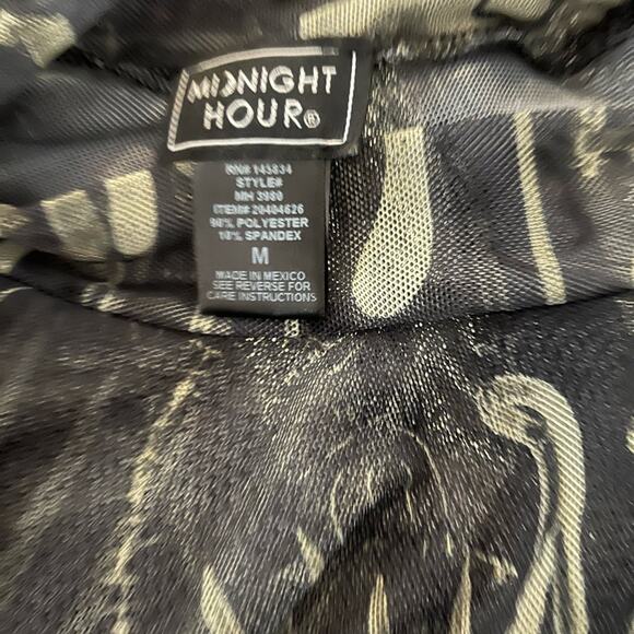 Hot Topic Surgery Tools Black Mesh Mock Neck Retro Sheer Flare Sleeve Crop Top M - Picture 6 of 7